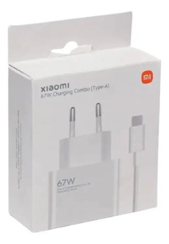 Carregador Turbo usb c 67w (fonte + Cabo) Branco