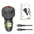 Carregador veicular 875w usb com cabo tipo c e display led 1