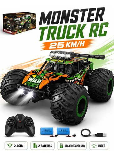 Carrinho controle remoto 24ghz off road monster truck alta v