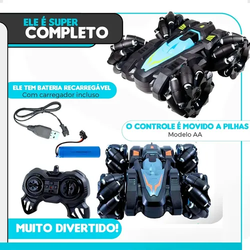 Carrinho Controle Remoto 9 Funções Drift Gira 360 Ninho Boy