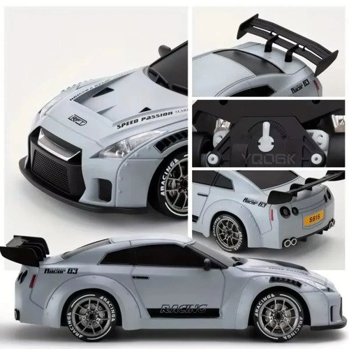 Carrinho Controle Remoto Faz Drift Bateria Recarregavel 4x4 Nissan Gtr R35 Atacarejo Kids Completo Troca Rodinhas Cones Barril