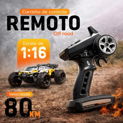 Carrinho Controle Remoto Off Road 4x4 Alta Velocidade 80km Buggy Conquer Veículo Rc Azul Ligeiro