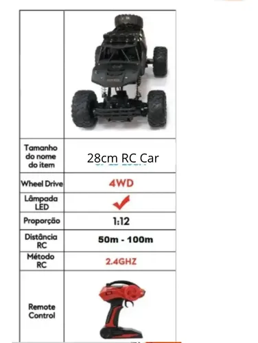 Carrinho Controle Remoto Rali Brinquedo Kids Fast 4x4 Road