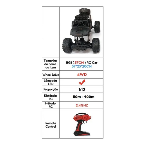 Carrinho Controle Remoto Rali Brinquedo Kids Fast 4x4 Road