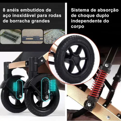 Carrinho De Bebê Passeio Reversivel Chique Conforto 3 Em 1