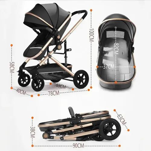 Carrinho De Bebê Passeio Reversivel Chique Conforto 3 Em 1