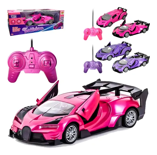Carrinho de controle remoto para meninas roxo rosa dm toys