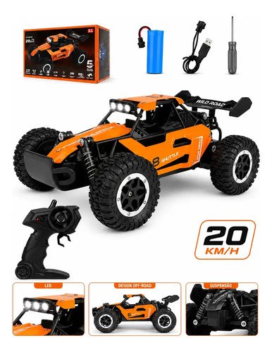 Carrinho de controle remoto rc 24g off road super rapido 20k