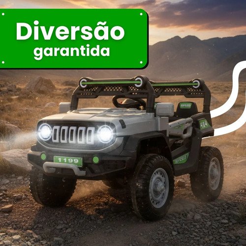 Carrinho Elétrico Infantil Mini Carro Brinquedo Passeio Cinza