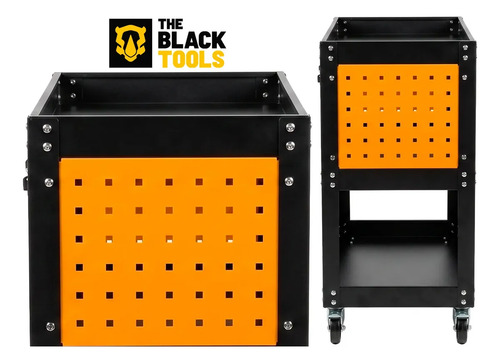 Carrinho Ferramentas Para 400kg Oficina Mecânico Organizador Preto/laranja The Black Tools