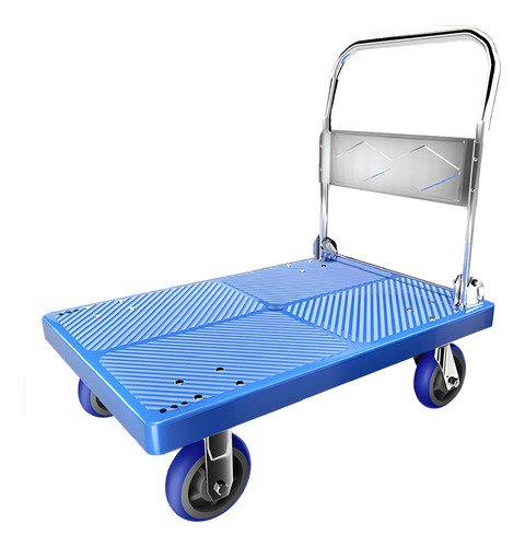 Carrinho plataforma de carga 4 rodas com rolamento dobravel