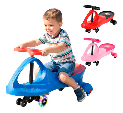 Carrinho rolima infantil triciclo com roda led colorido cor