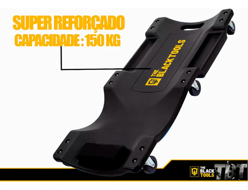 Carrinho Tipo Esteira Para Mecânico Profissional Com Encosto BTE2000 The Black Tools