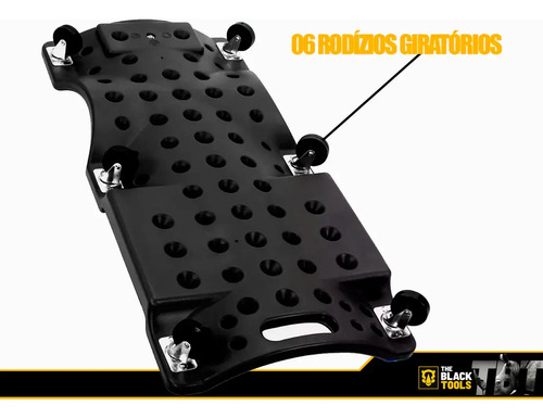Carrinho Tipo Esteira Para Mecânico Profissional Com Encosto BTE2000 The Black Tools