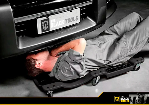 Carrinho Tipo Esteira Para Mecânico Profissional Com Encosto BTE2000 The Black Tools