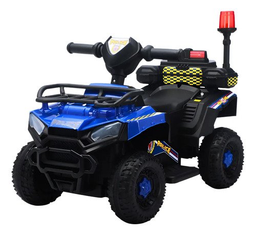 Carro eletrico infantil policial 6v frentere maxi toys azu