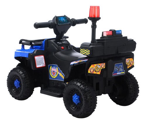 Carro Elétrico Infantil Policial 6v Frente/Ré Maxi Toys - AZUL