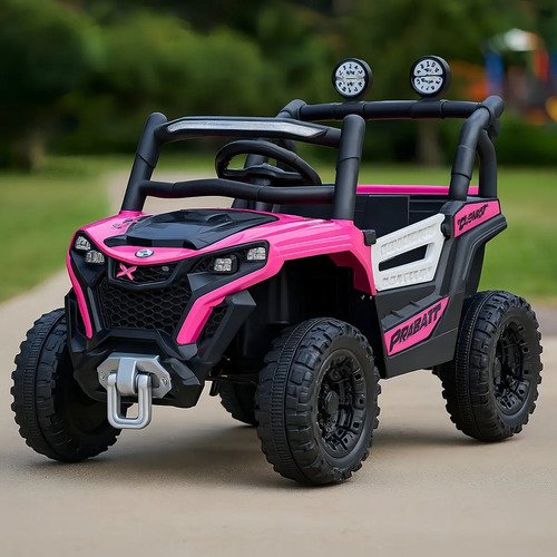 Carro jipe eletrico infantil controle remoto pedal sons cor