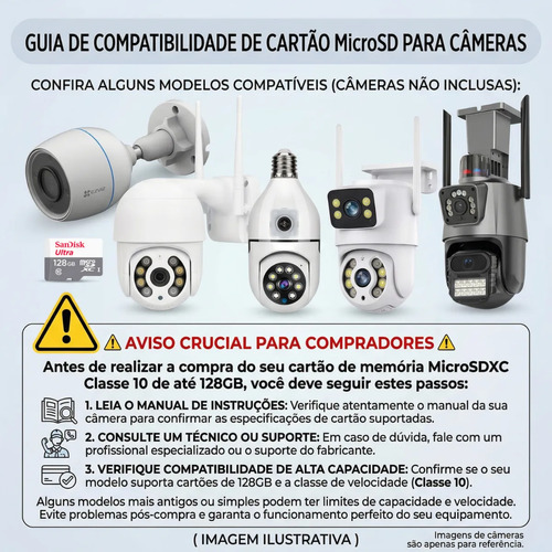 Cartão Memória Microsd Tf 128gb Original De Câmera Segurança