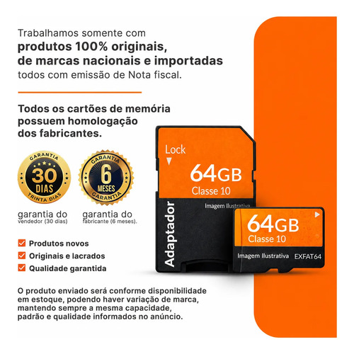 Cartão Memória Original 64gb P/câmera Wifi Yoosee Intelbras