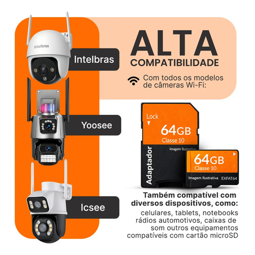 Cartão Memória Original 64gb P/câmera Wifi Yoosee Intelbras