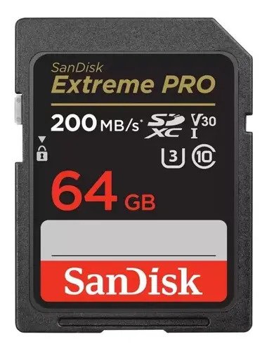 Cartao memoria sandisk sd xc 64gb extreme pro 200 mbs