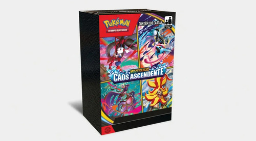Cartas Pokémon Booster Box TCG Coleção Caos Ascendentes Com 108 Cards Copag