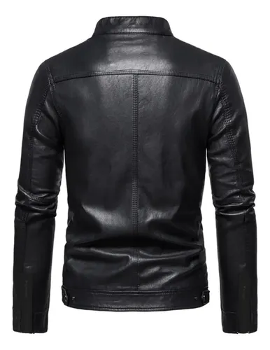 Casaco Couro Masculina Forrada Slim