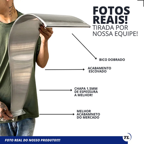 Cascata Para Piscina Inox Escovado 75x23 Envio Imediato