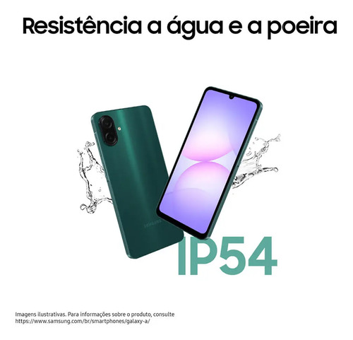 Celular Samsung Galaxy A07 128gb, 4gb, Câmera 50mp, Tela 6.7 , Proteção Ip54, Processador 6nm - Verde