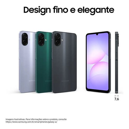 Celular Samsung Galaxy A07 256gb 8gb Câmera 50mp Verde