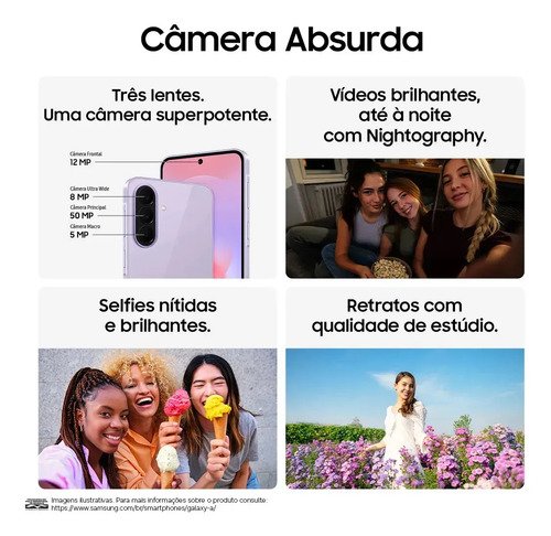 Celular Samsung Galaxy A37 5G 128GB, 6GB RAM, Câmera 50MP