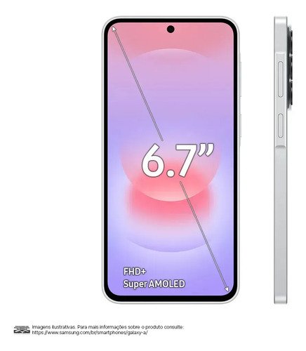Celular Samsung Galaxy A37 5g 256gb, 8gb Ram, Câmera 50mp Branco