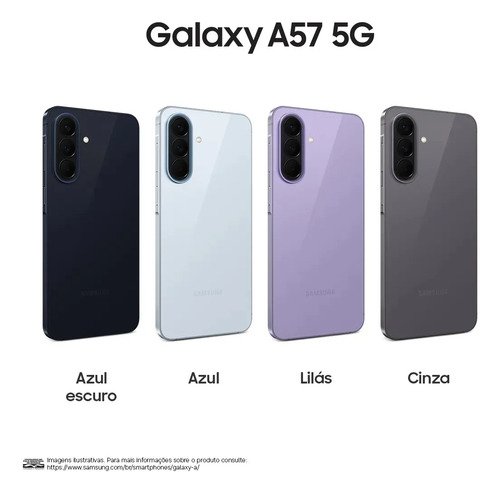 Celular Samsung Galaxy A57 5g 256gb, 8gb Ram, Recursos Ai Azul-escuro