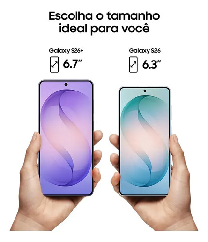 Celular Samsung Galaxy S26 5G, 256GB, 12GB RAM, Galaxy AI, Câmera Tripla de 50+12+10, Tela de 6.3" Preto