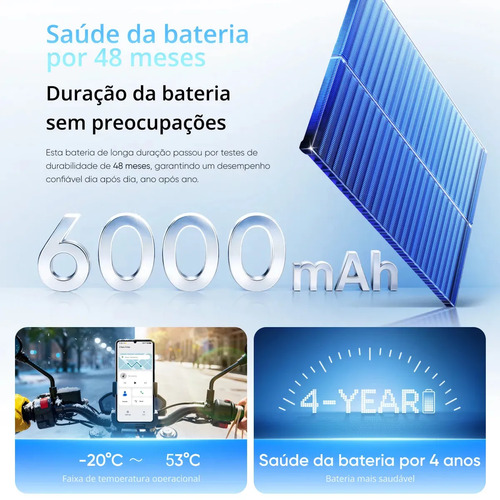 Celular Smartphone Realme Note 80s 128gb 4gb Ram Dual Sim Azul Bateria 6000mah Ultrafino 7,94 Mm Resistência À Poeira E Água Ip54