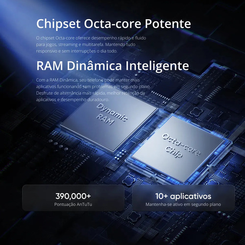 Celular Smartphone Realme Note 80s 128gb 4gb Ram Dual Sim Azul Bateria 6000mah Ultrafino 7,94 Mm Resistência À Poeira E Água Ip54
