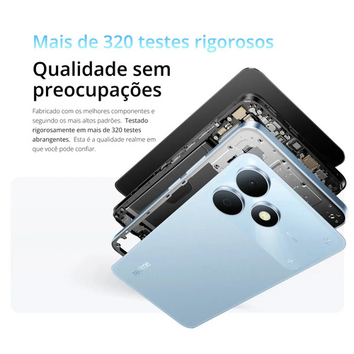 Celular Smartphone Realme Note 80s 128gb 4gb Ram Dual Sim Azul Bateria 6000mah Ultrafino 7,94 Mm Resistência À Poeira E Água Ip54