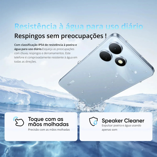 Celular Smartphone Realme Note 80s 128gb 4gb Ram Dual Sim Azul Bateria 6000mah Ultrafino 7,94 Mm Resistência À Poeira E Água Ip54