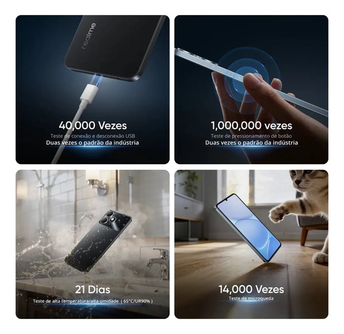 Celular Smartphone Realme Note 80s 128gb 4gb Ram Dual Sim Bateria 6000mah Ultrafino 7,94 Mm Resistência À Poeira E Água Ip54