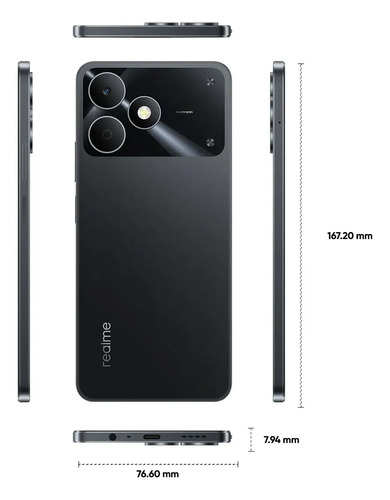 Celular Smartphone Realme Note 80s 128gb 4gb Ram Dual Sim Bateria 6000mah Ultrafino 7,94 Mm Resistência À Poeira E Água Ip54