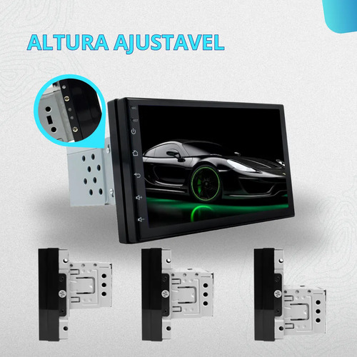 Central Multimídia Mp5 1 Din Carplay Android-auto 7'+ Cam Ré