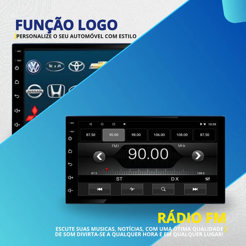 Central Multimídia Mp5 1 Din Carplay Android-auto 7'+ Cam Ré