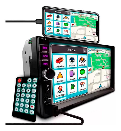 Central multimidia mp5 2 din 7 polegadas espelhamento usb sd