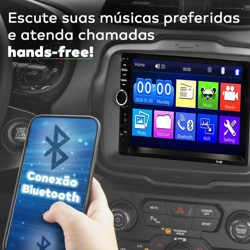 Central Multimídia Mp5 2 Din 7 Polegadas Espelhamento Usb Sd Bluetooth 7810h First
