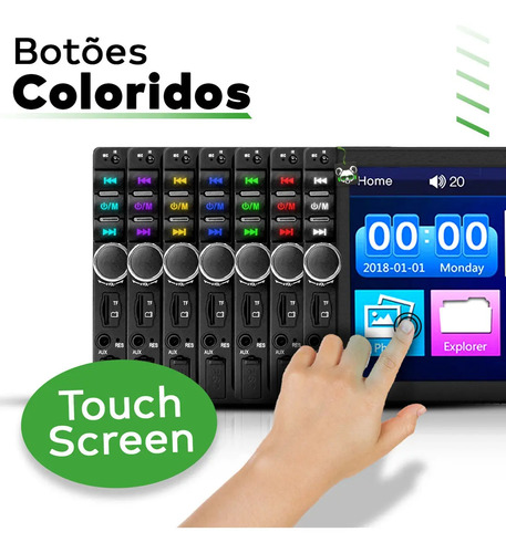 Central Multimídia Mp5 2 Din 7 Polegadas Espelhamento Usb Sd Bluetooth 7810h First