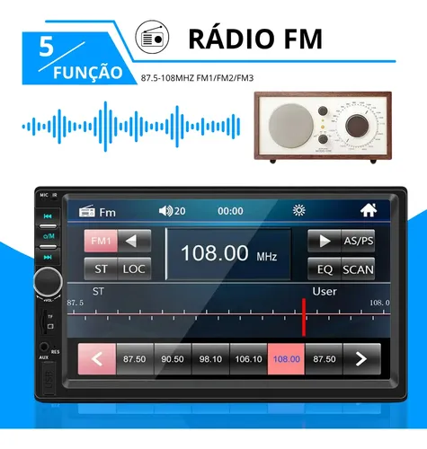 Central Multimídia Touch Mp5 2din Bluetooth Usb + Câmera Ré