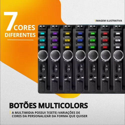 Central Multimídia Universal Mp5 Câmera Bt Espelha Dvd 2 Din