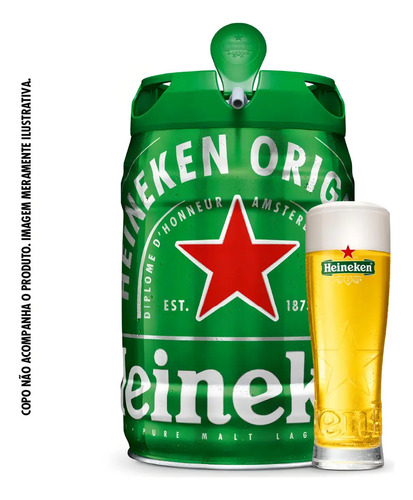 Cerveja Premium Heineken Barril 5 Litros
