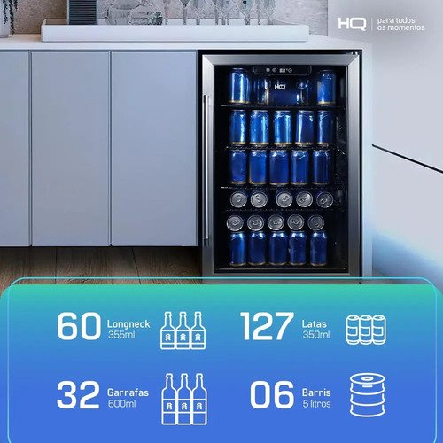 Cervejeira Expositor Vertical Hq 125l Pt/inx Hq-125cevpv